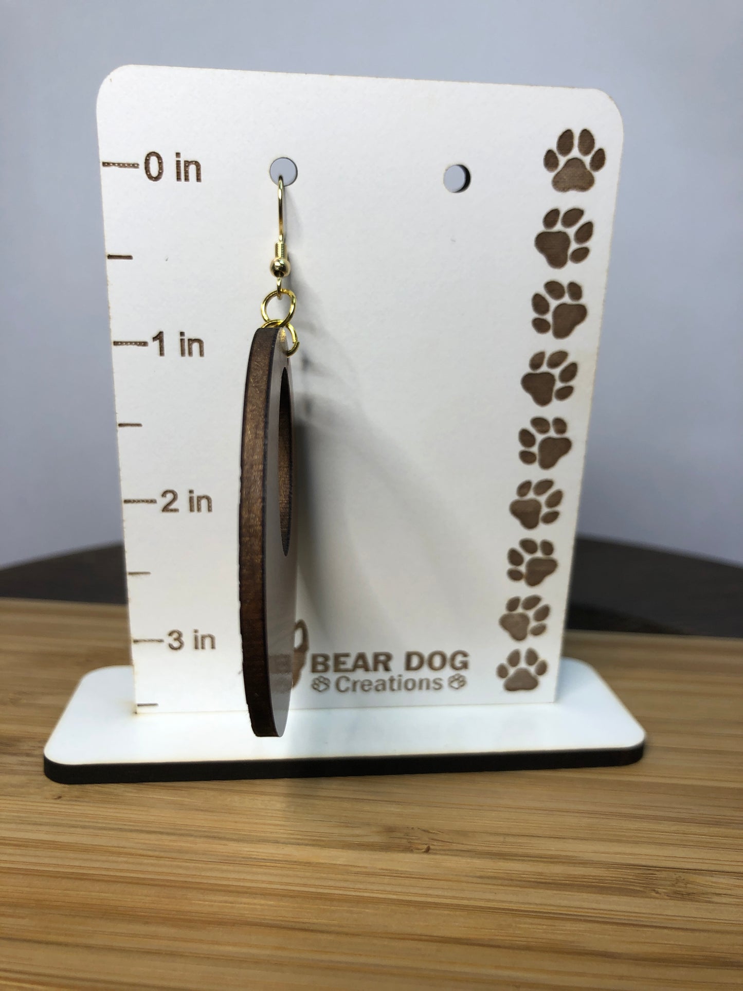 Large Round Earrings - Wood