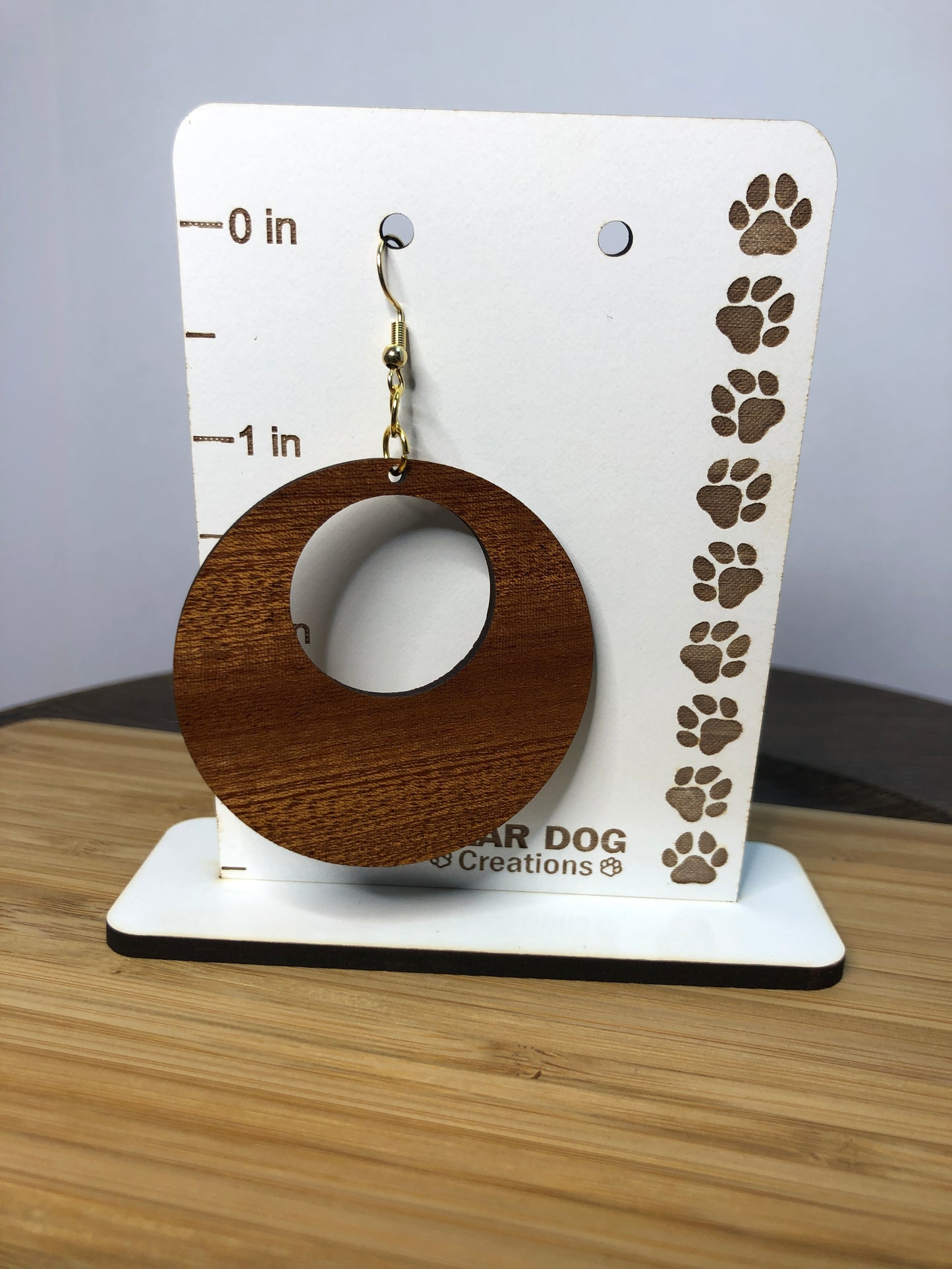 Large Round Earrings - Wood