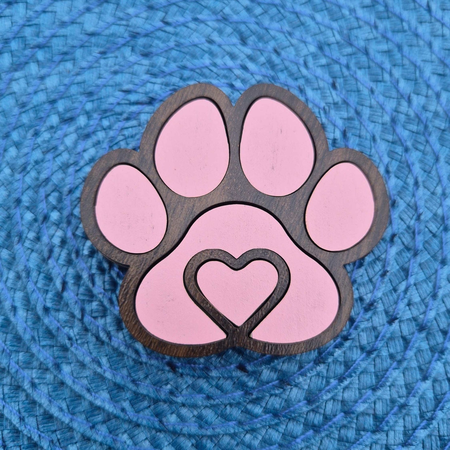Paw Print Fridge Magnets Layered Pink and Blue for Dog or Cat Lovers