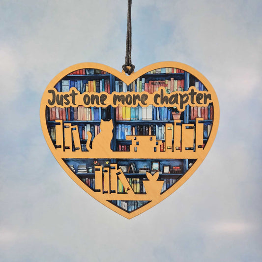 Heart Shaped Book and Cat Lover Suncatcher
