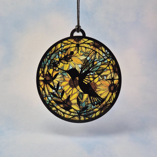 Hummingbird Suncatcher, Small 2 Layer Acrylic and Flex Window Decoration