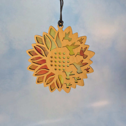 Sunflower and Hummingbird Suncatcher