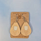 Tulip light Wood Veneer & White Leatherette Earrings