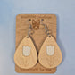 Tulip light Wood Veneer & White Leatherette Earrings
