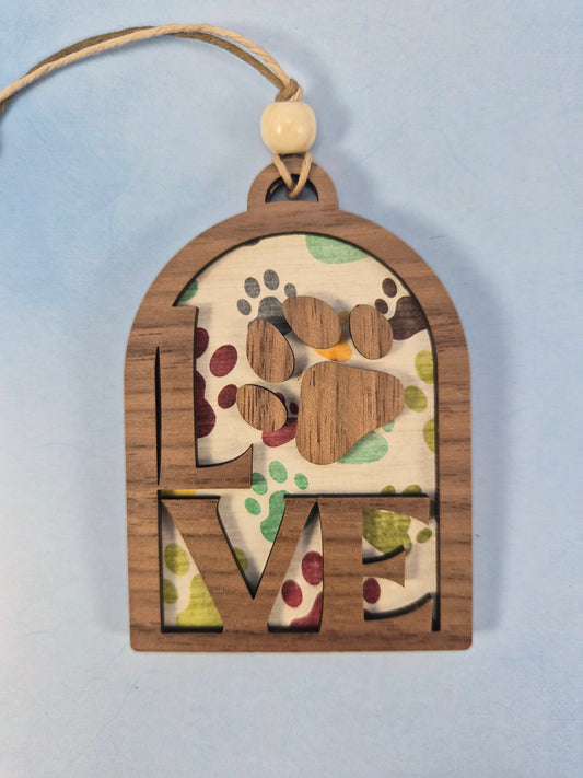 Layered Dog Love Ornament