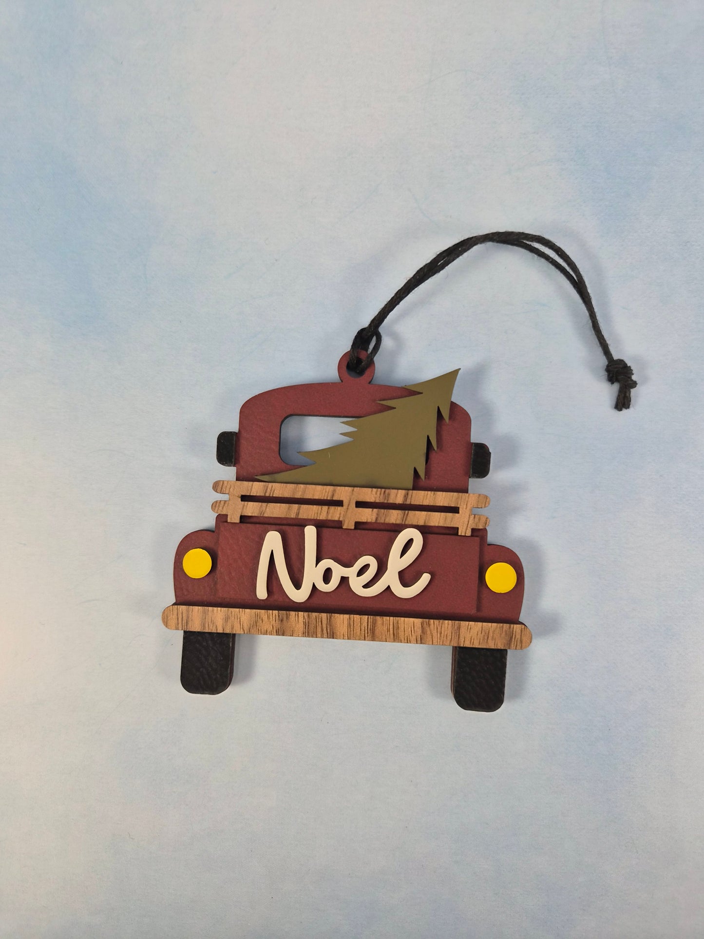 Red Truck Ornament - Back View