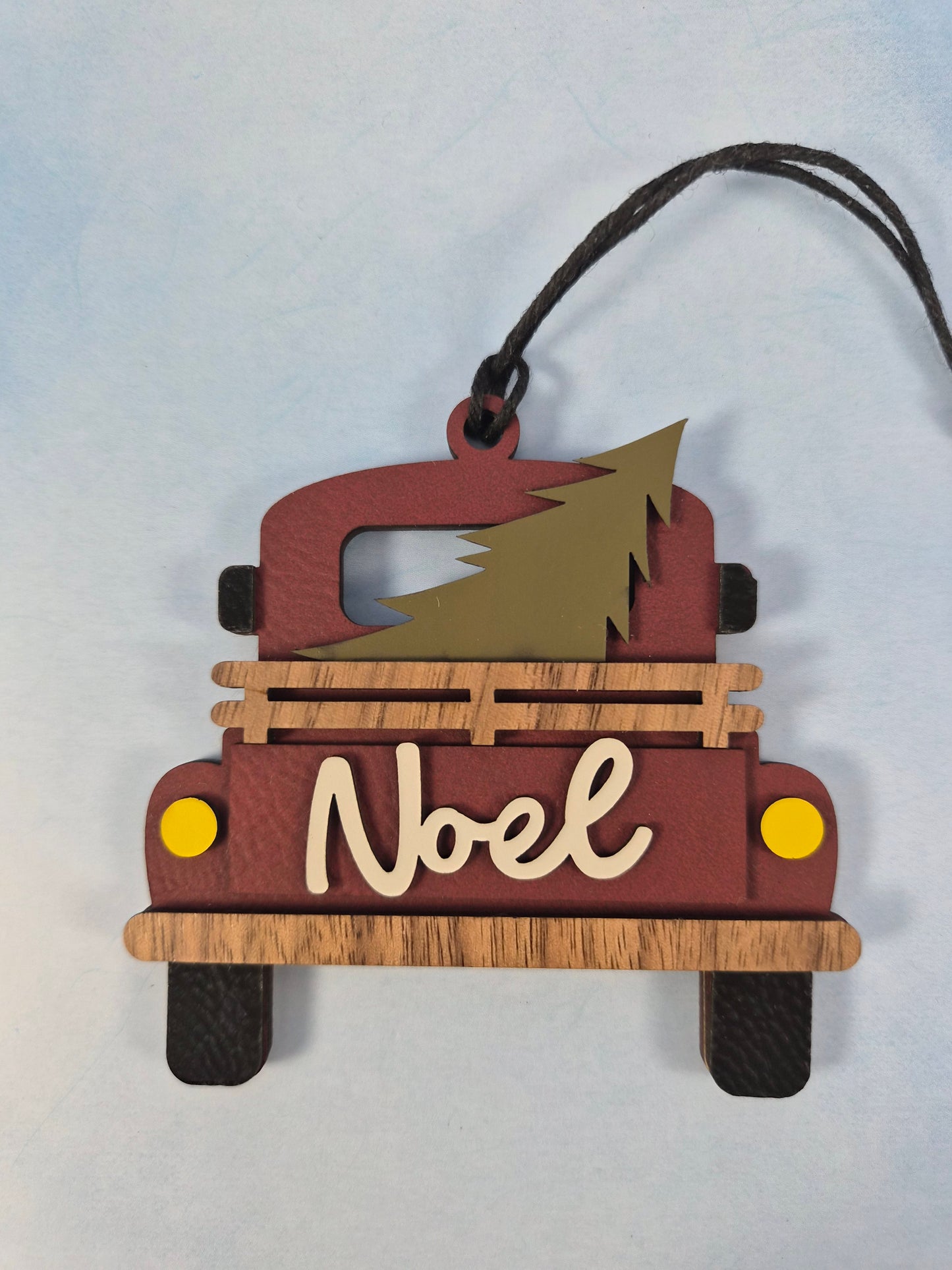 Red Truck Ornament - Back View