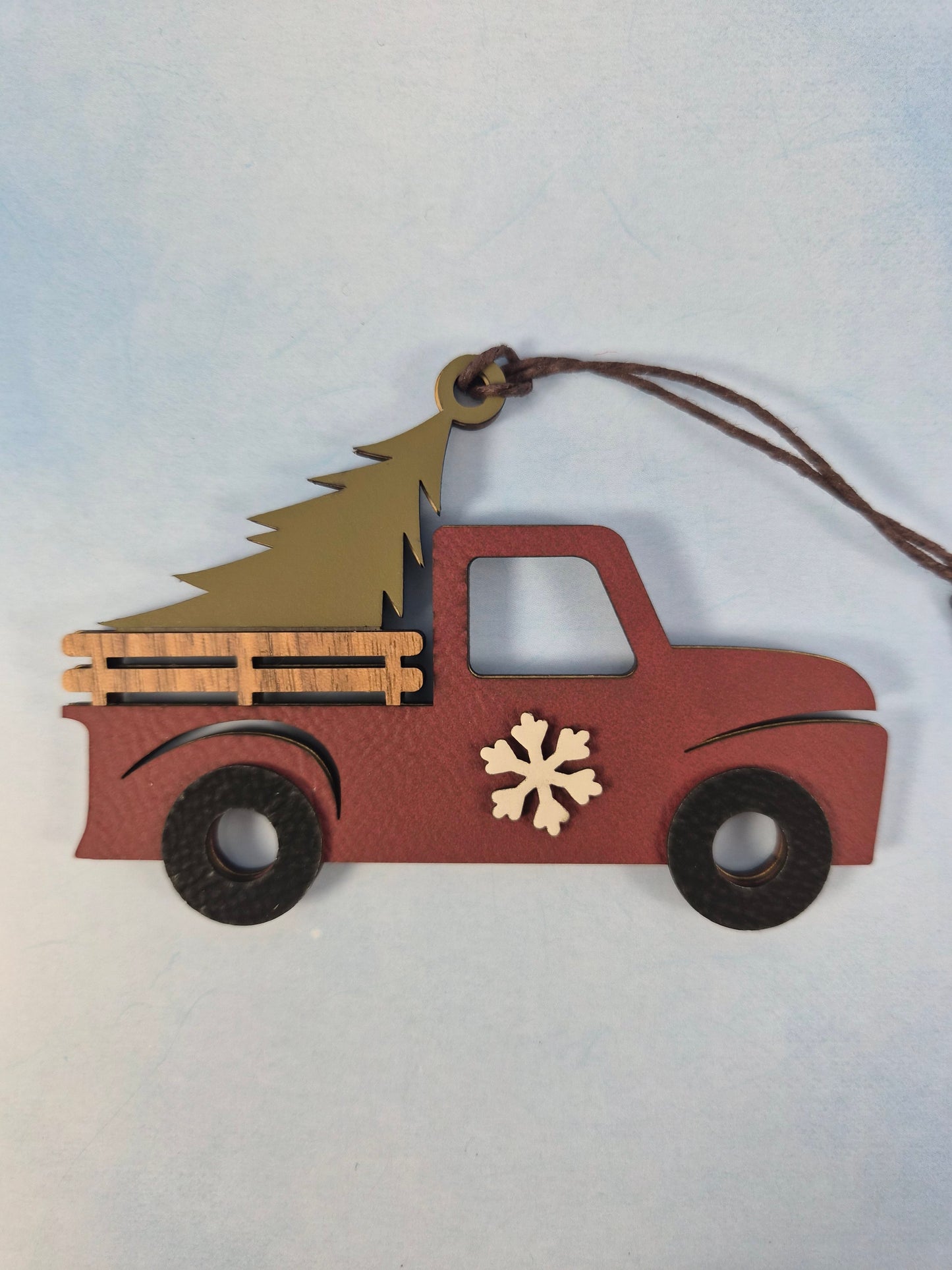 Red Truck Ornament - Side View