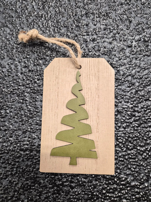 Wood and Leatherette Gift Tag