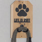 Life is Ruff - Wooden Dog Leash Holder With Acrylic Accents