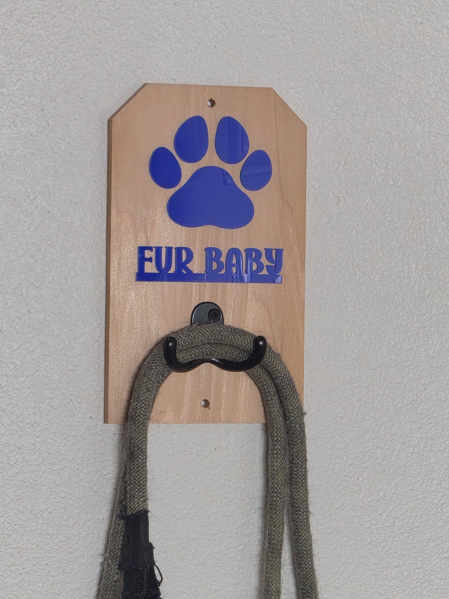 Fur Baby - Wooden Dog Leash Holder With Acrylic Accents