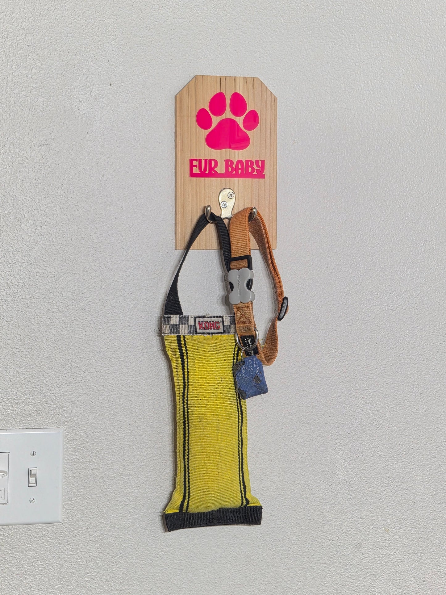 Fur Baby - Wooden Dog Leash Holder With Acrylic Accents