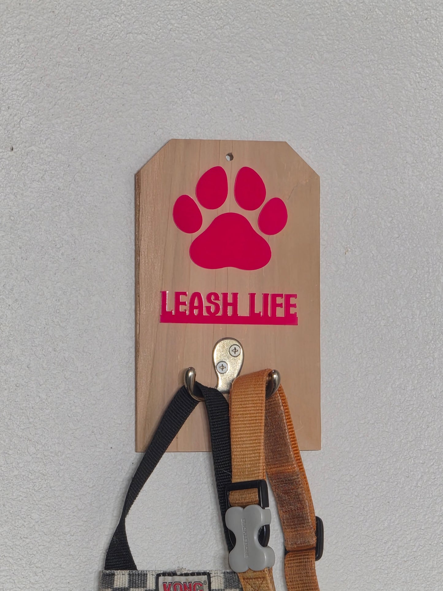 Leash Life - Wooden Dog Leash Holder With Acrylic Accents