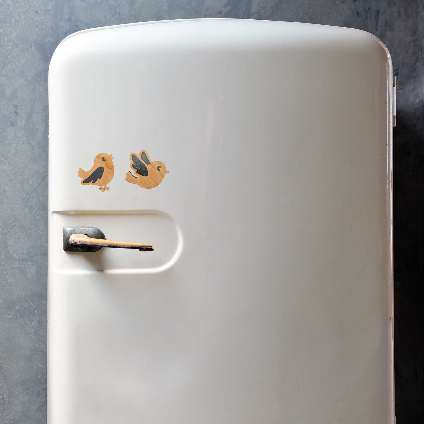 Night Bird Wood and Veneer Layered Refrigerator Magnet