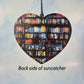 Heart Shaped Book and Cat Lover Suncatcher