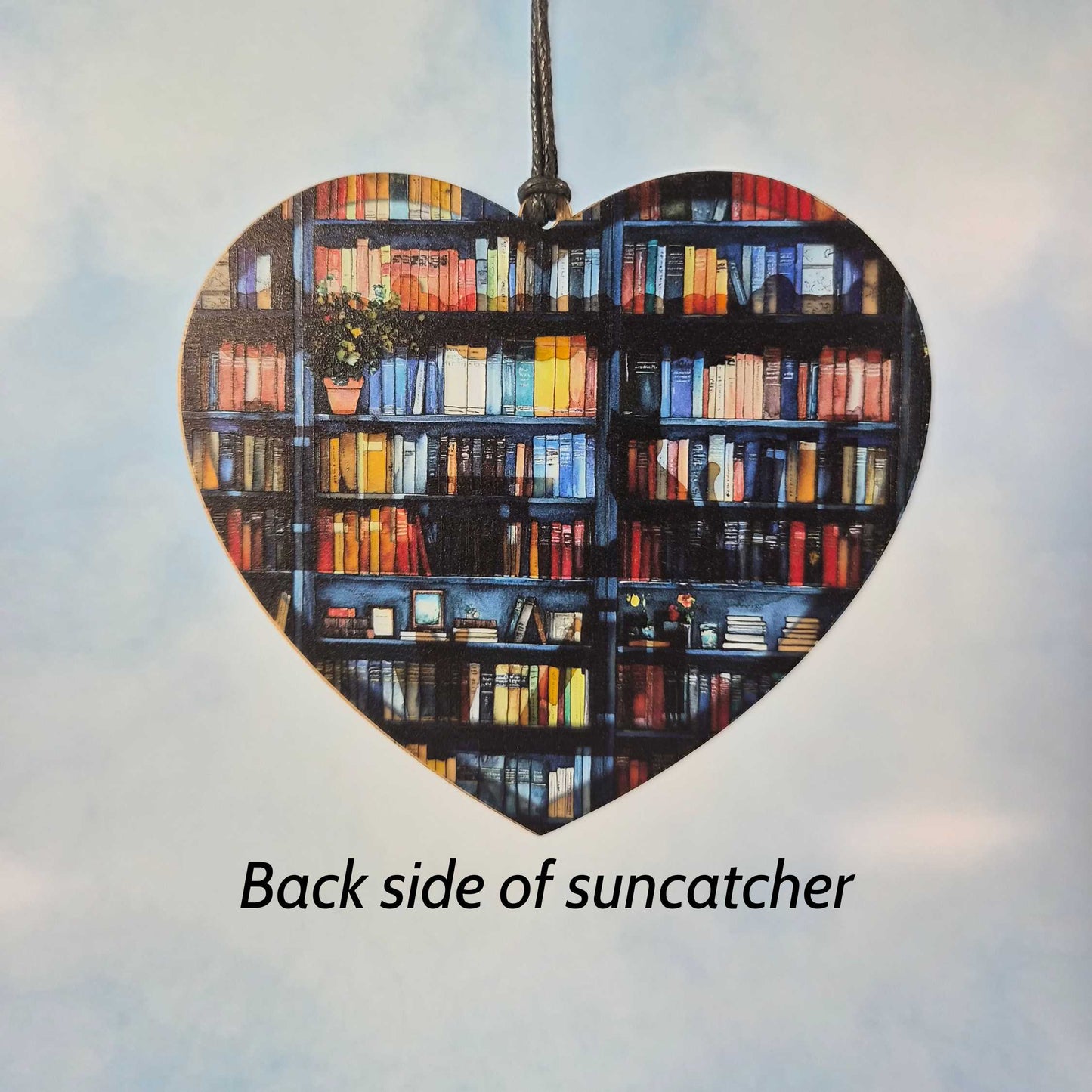 Heart Shaped Book and Cat Lover Suncatcher