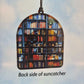 Arch Shaped Book and Cat Lover Suncatcher