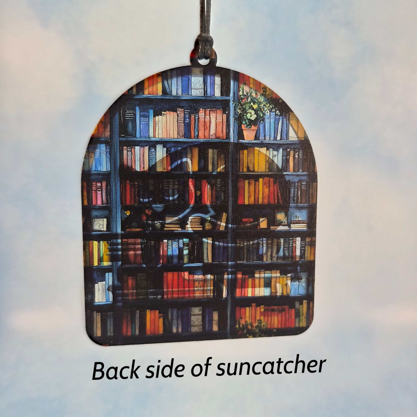 Arch Shaped Book and Cat Lover Suncatcher