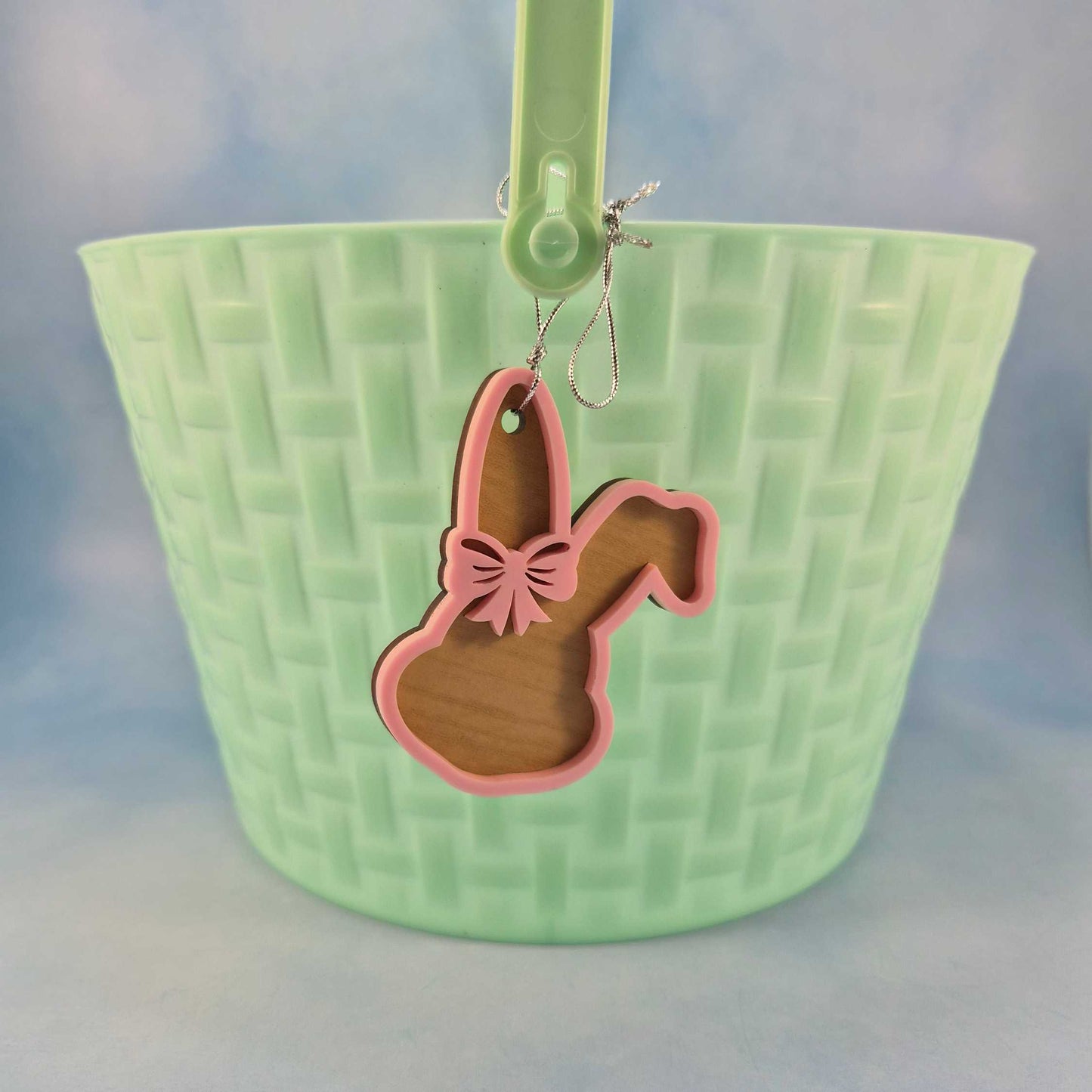Easter Basket Tags - Bunny Shaped Layered Wood and Acrylic
