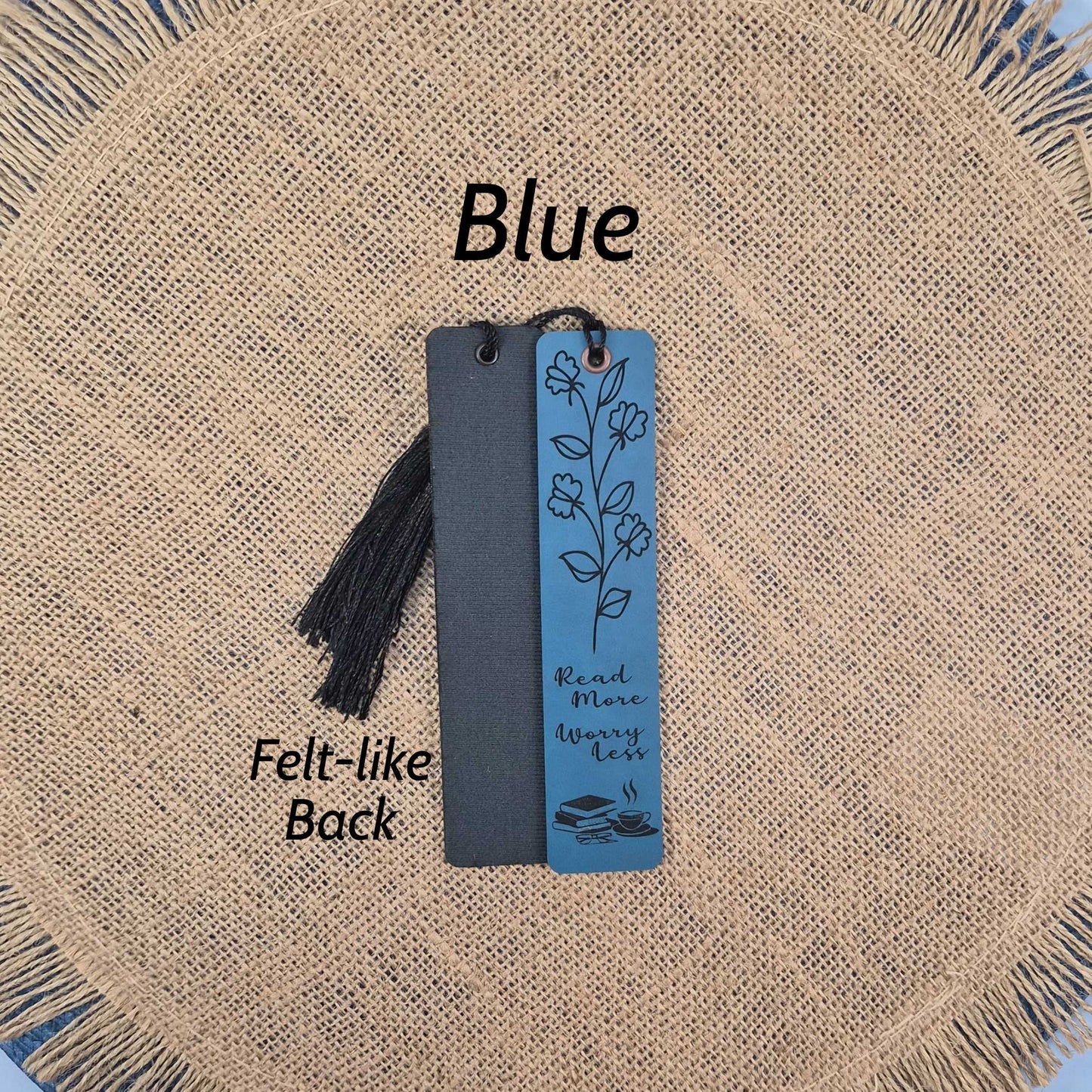 Read More Worry Less Floral Leatherette Bookmark With Tassel