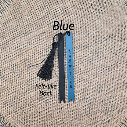 Reading is my Cardio Funny Leatherette Skinny Bookmark with Tassel