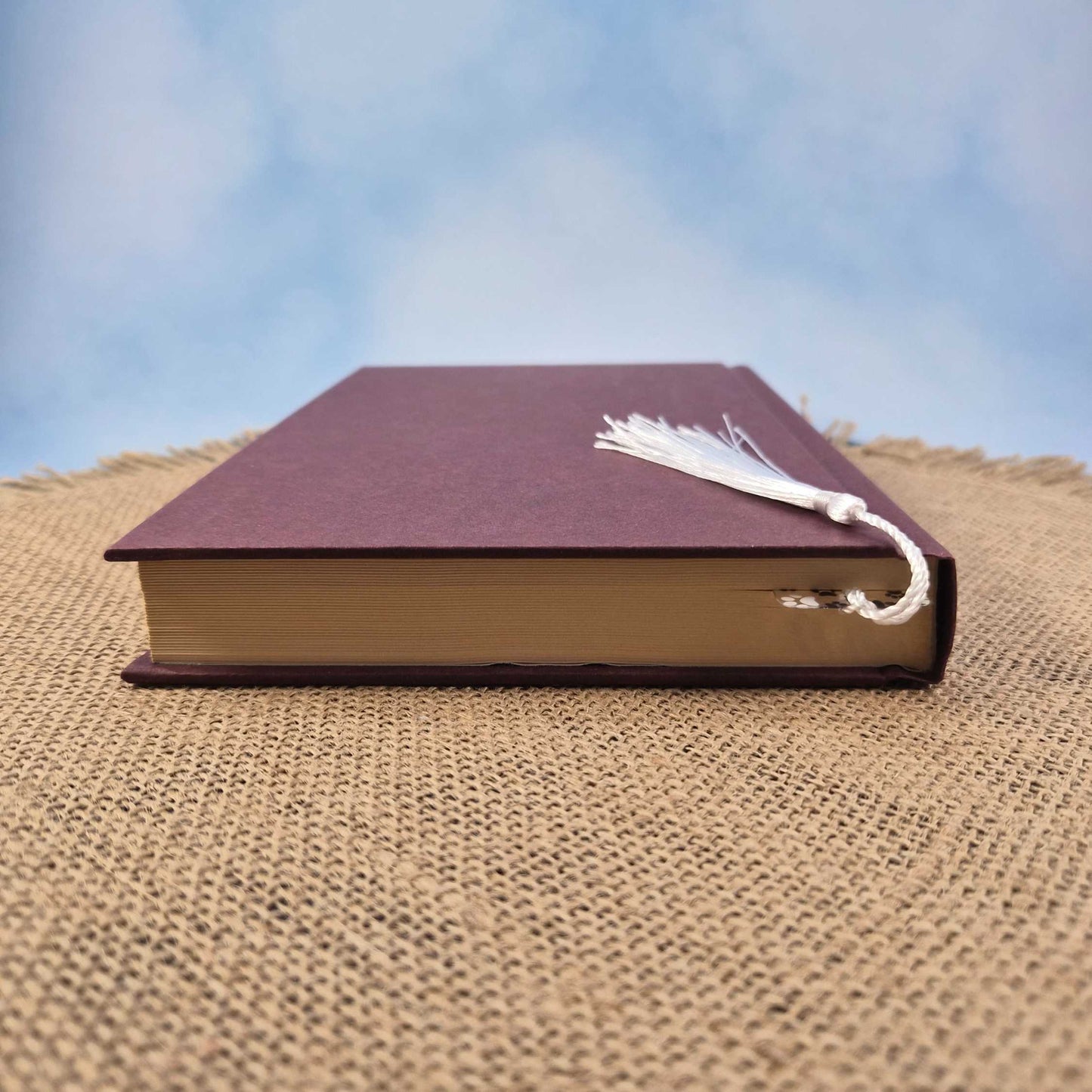 Paw Print Clear Flex Bookmark with Tassel Black and White