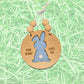 Easter Basket Tags - Round Layered Wood and Leatherette