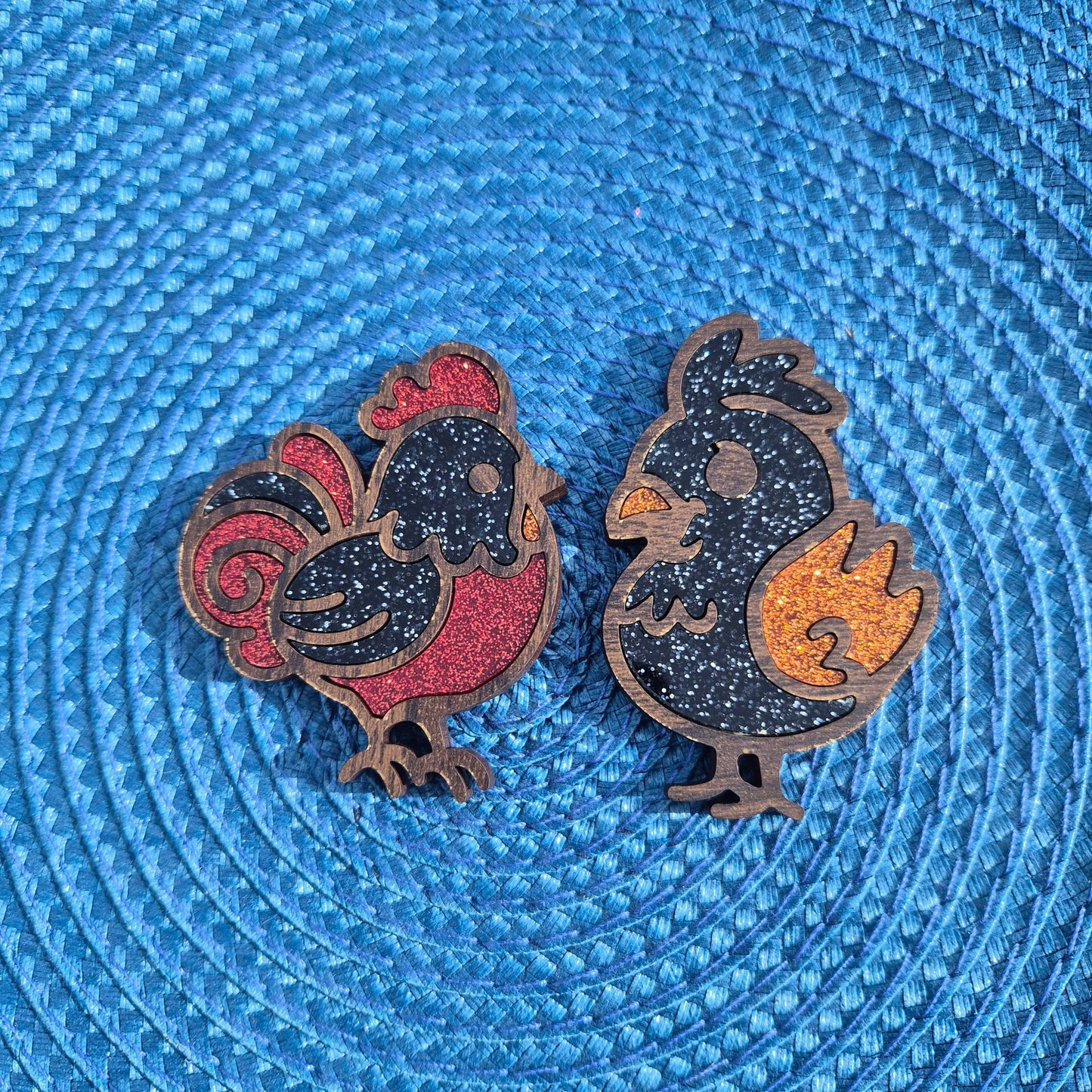 Rooster Fridge Magnets Layered