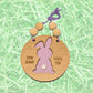 Easter Basket Tags - Round Layered Wood and Leatherette