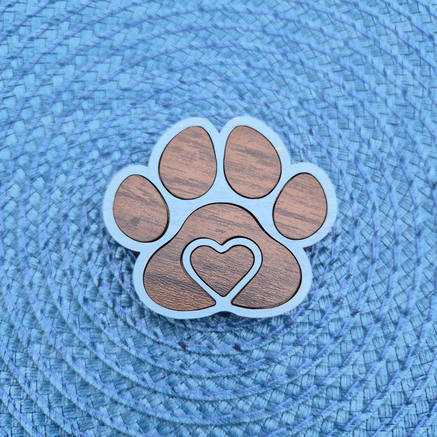 Paw Print Fridge Magnets Layered Pink and Blue for Dog or Cat Lovers