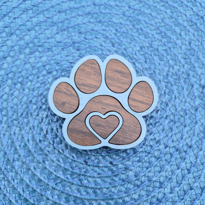 Paw Print Fridge Magnets Layered Pink and Blue for Dog or Cat Lovers
