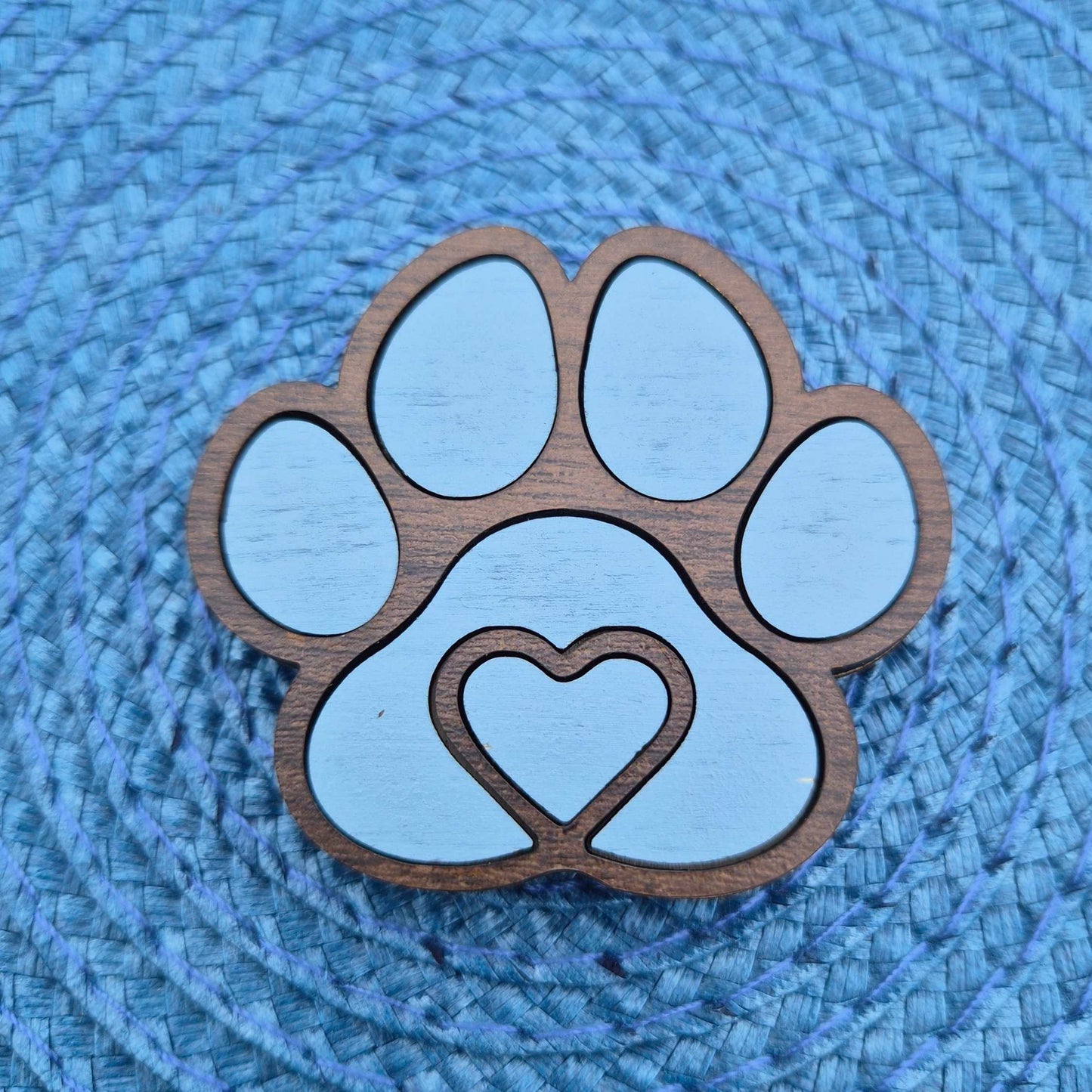 Paw Print Fridge Magnets Layered Pink and Blue for Dog or Cat Lovers