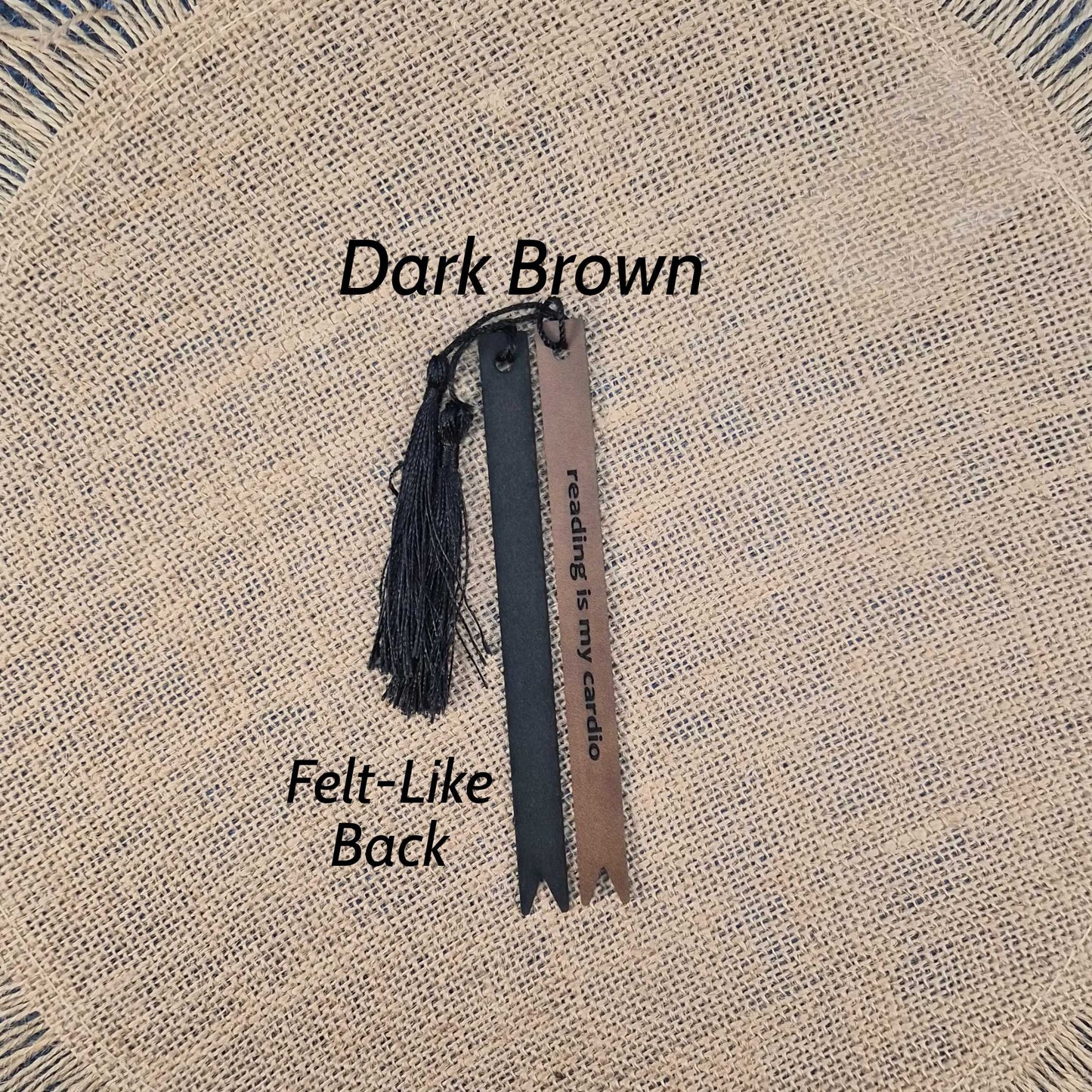 Reading is my Cardio Funny Leatherette Skinny Bookmark with Tassel