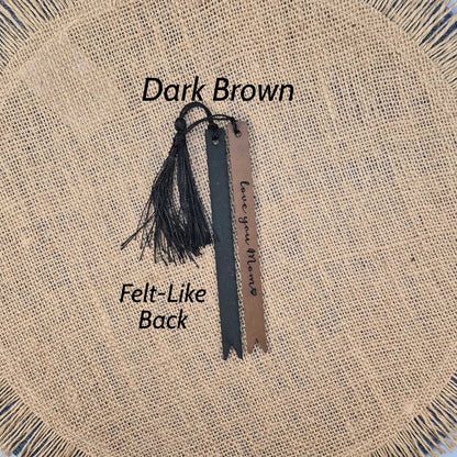 Love You Mom Leatherette Skinny Bookmark with Tassel