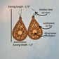 Mandala Dark Brown Leatherette (top) Light Wood Veneer (bottom) Teardrop Earrings