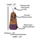 Large Purple Floral Dark Wood Veneer & Leatherette Dangle Earring