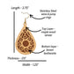 Mandala Maple Wood Veneer and Brown Leatherette Teardrop Earrings