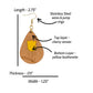 Tulip Flower Cherry Wood Veneer & Yellow Leatherette Earrings