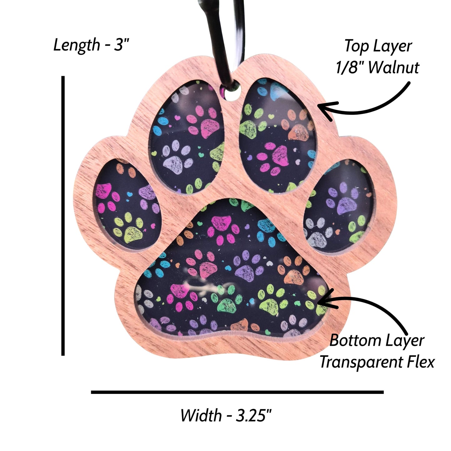 2 Layer Dog / Cat Paw Ornament