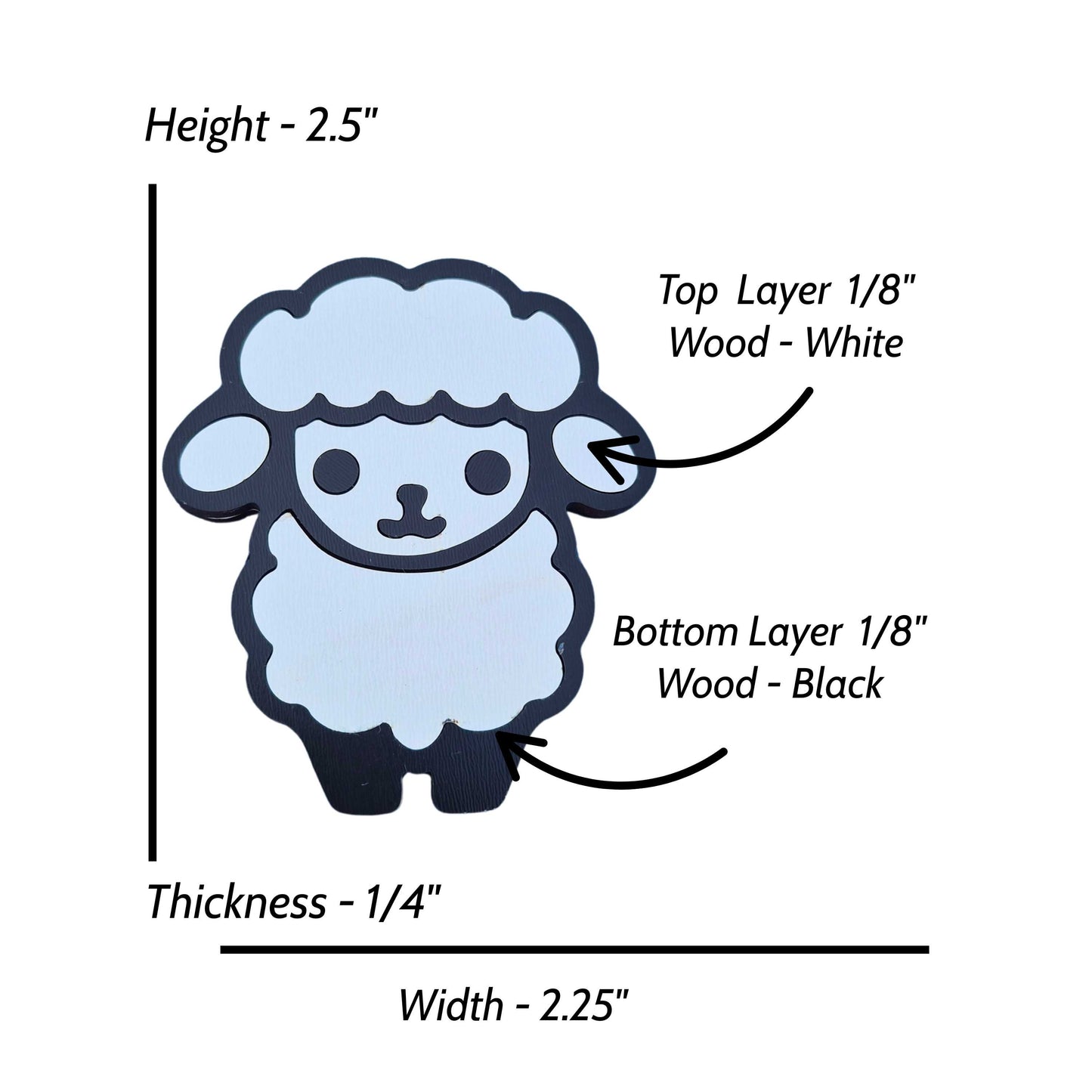 Sheep Fridge Magnets Layered