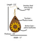 Sunflower Wood Veneer & Yellow Leatherette Dangle Earrings - Simple Front View