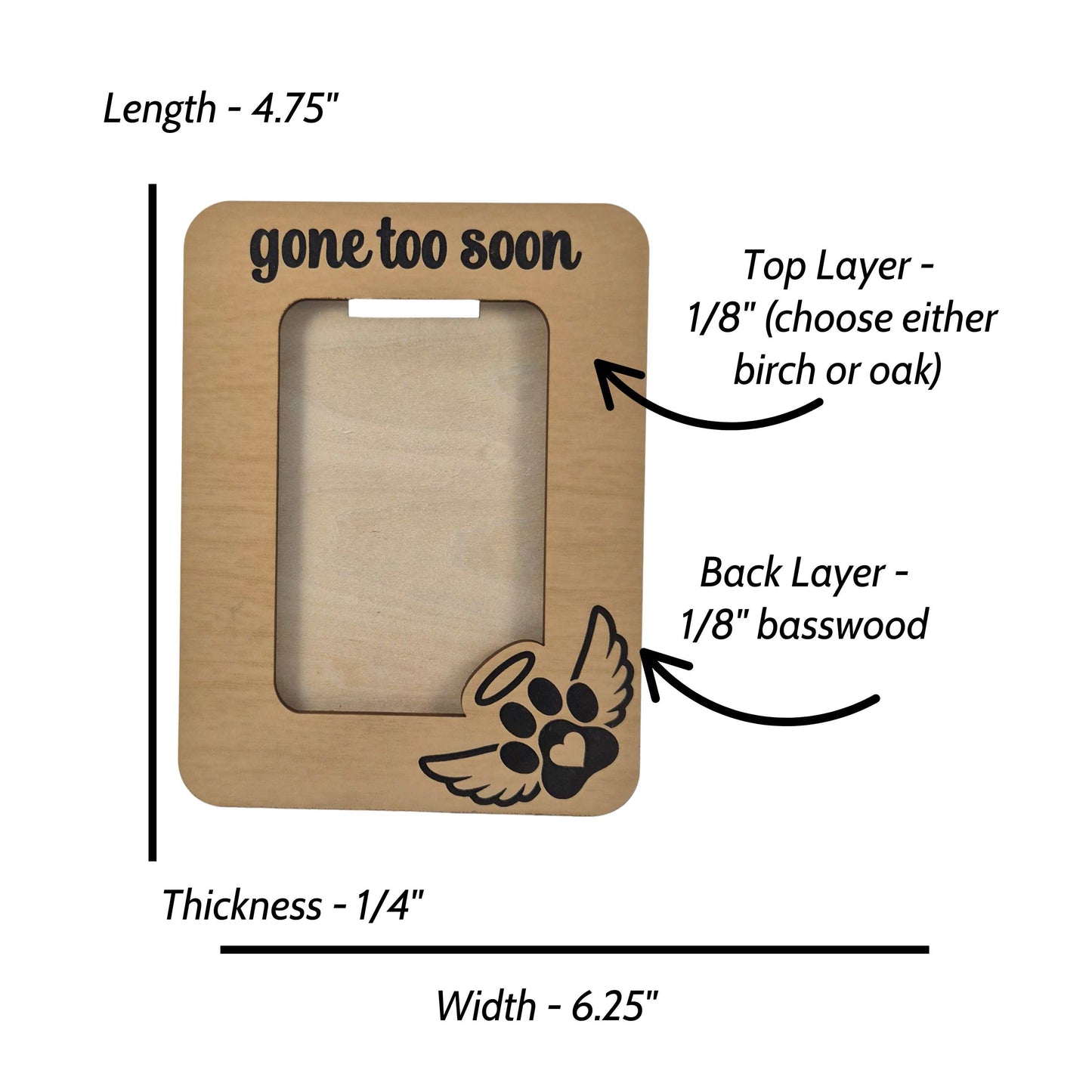 Layered Pet Memorial Picture Frame for Dogs or Cats