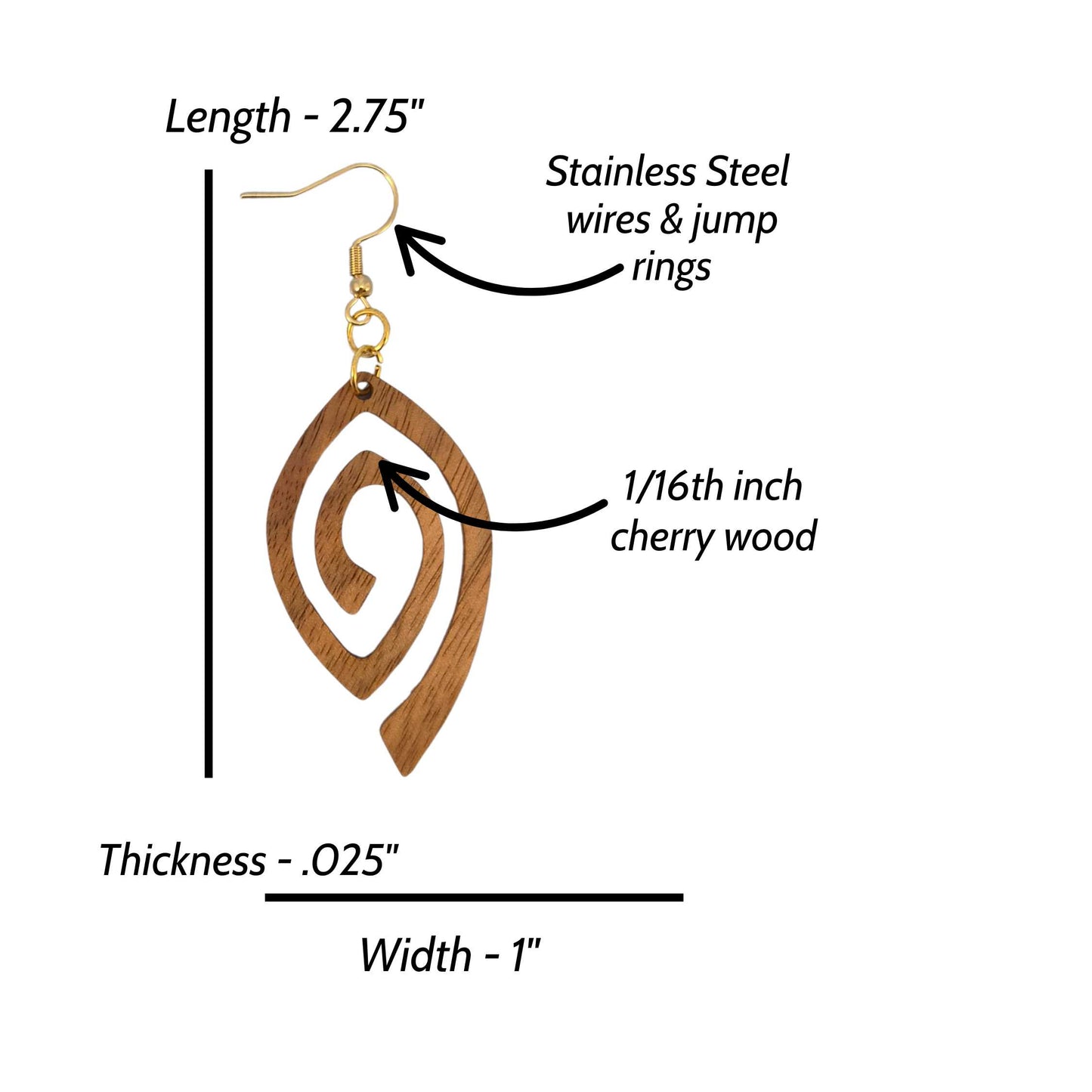 Geometric Design Lightweight Wood Earring