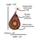 Mandala Dark Brown Leatherette Cherry Wood Veneer Teardrop Earrings