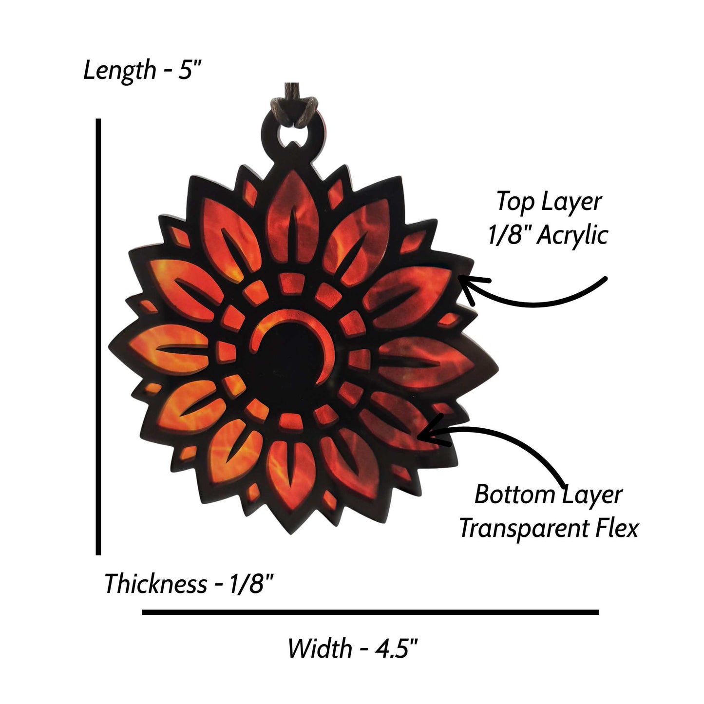Red Sunflower Suncatcher - Sunset Inspired