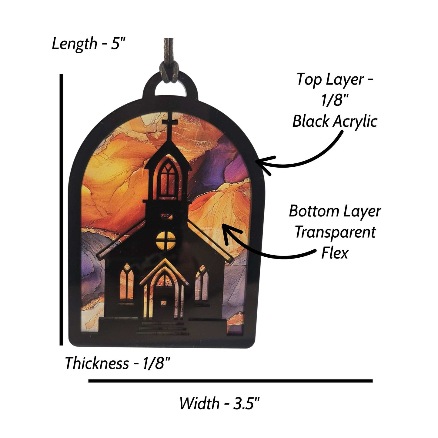 Church at Sunset Suncatcher