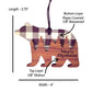 Bear Ornament - Black / White Buffalo Plaid Layered Wood