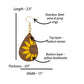 Sunflower Wood Veneer & Yellow Leatherette Dangle Earrings - Side View