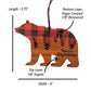 Bear Ornament - Black / Red Buffalo Plaid Layered Wood