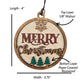 Merry Christmas Round Wood Ornament
